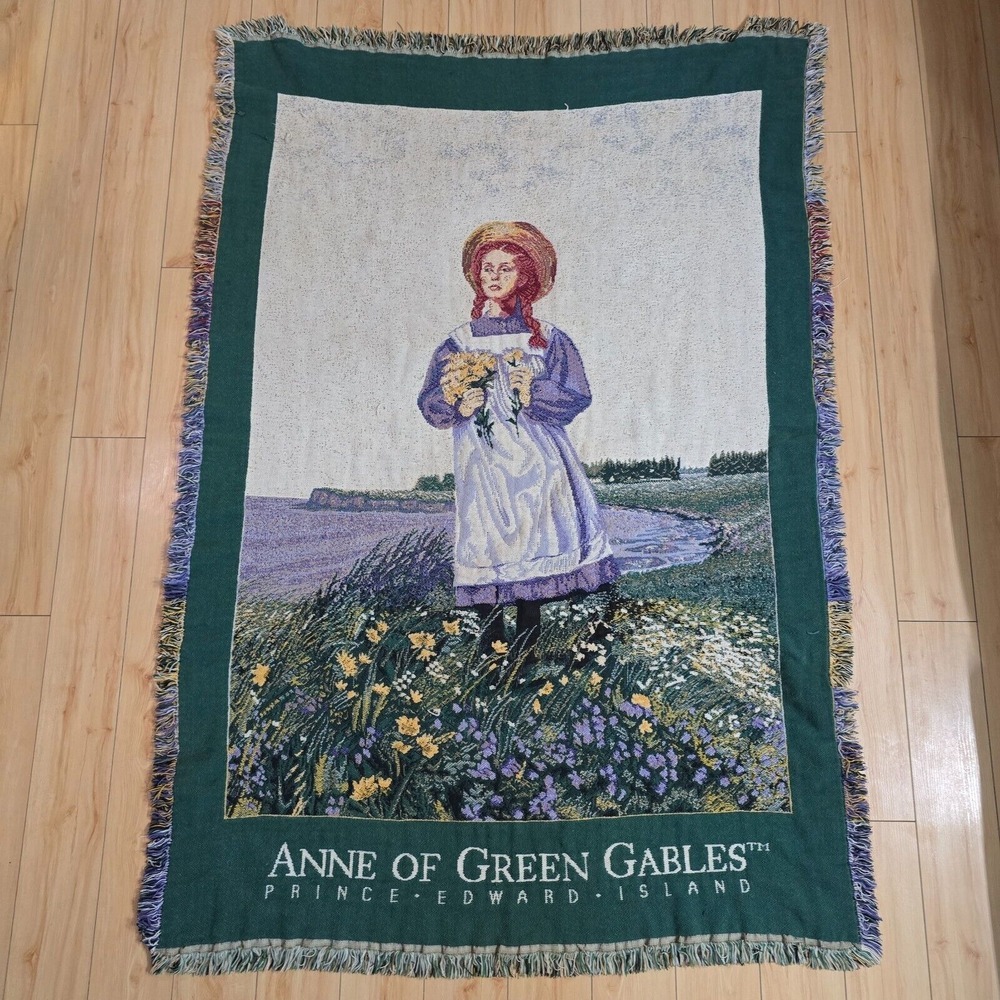 Goodwin Weavers‎ Anne of Green Gables Tapestry Throw Blanket Fringe PEI Vintage